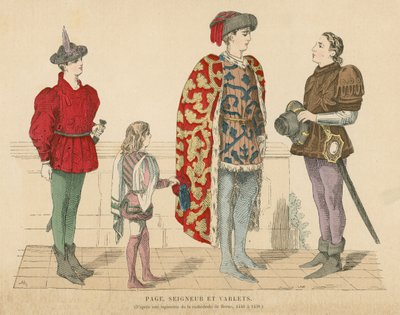 Signore francese e servitori, metà XV secolo da French School