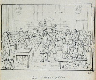 Rivoluzione francese: scena di coscrizione in Bretagna nel 1793. Parigi, Museo Carnavalet da French School