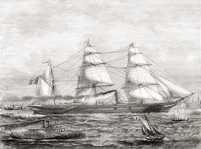 Transatlantico a vapore francese Pereire (1866-1888), da Les Merveilles de la Science, pub.1870 da French School