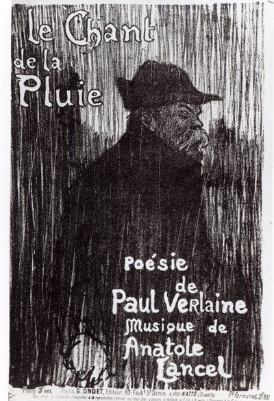 Copertina della partitura musicale Le Chant de la pluie, da una poesia di Paul Verlaine, 1844 da French School