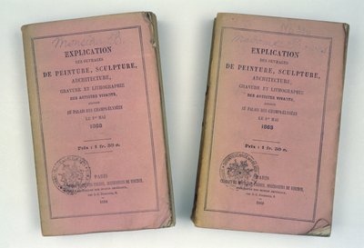 Copertine di due cataloghi del Salon francese donati a Mr e Mrs Bowes, 1868 da French School