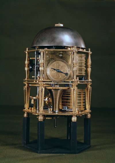 Fronte di un orologio da tavolo esagonale di Nicolas Lemaindre da French School