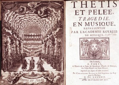 Frontespizio di "Teti e Peleo tragedia in musica rappresentata dall