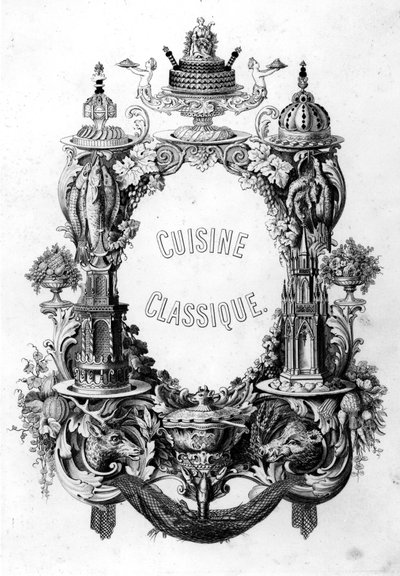 Frontespizio da Cuisine Classique di Urbain Dubois e Emile Bernard, edizione pubblicata 1899 da French School