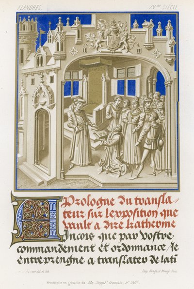 Frontespizio in grisaille di un manoscritto da French School