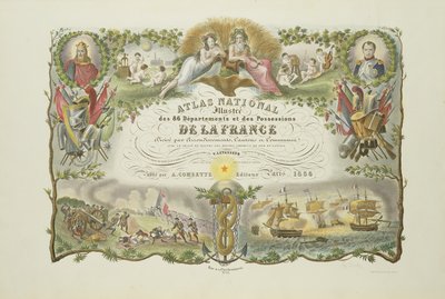Frontespizio di Atlas Nacional Illustre des 86 Departments et des Possessions de la France, di Victor Levasseur 1856 da French School