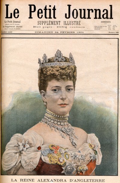 Prima pagina del giornale francese regina Alessandra d