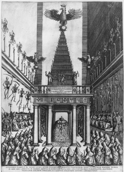 Funerale di Sigismondo II Augusto, Re di Polonia e Granduca di Lituania a Roma, 1572 da French School