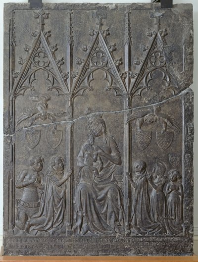 Stele funeraria della famiglia Sacquespee, dal cimitero di St. Nicaise ad Arras, 1376 da French School
