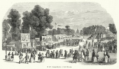 Luna park sul Carre Marigny, Champs Elysees, Parigi da French School