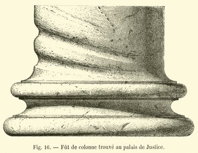 Fusto di colonna trovato al Palazzo di Giustizia da French School