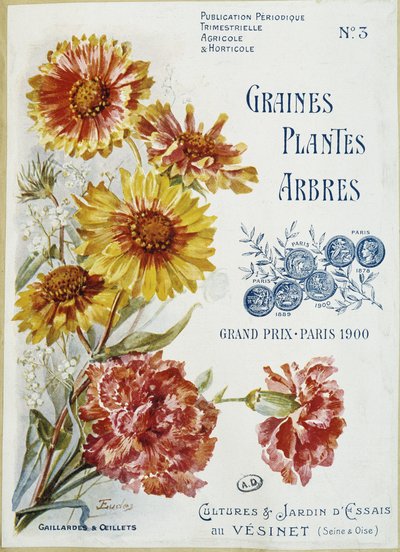 Gaillardes e garofani - Copertina della rivista "Semi Piante Alberi", n. 3 da French School