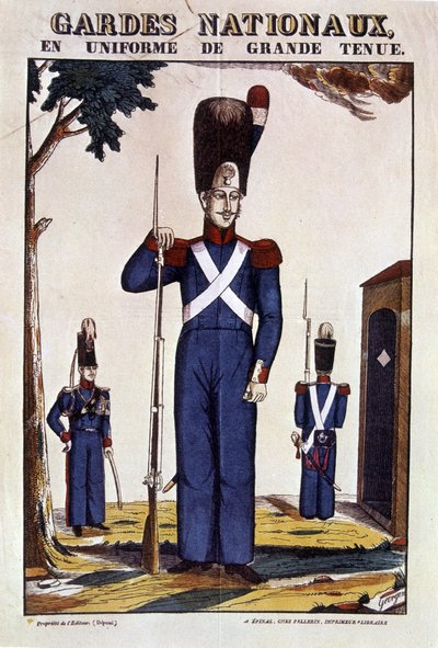 Guardie nazionali in uniforme di grande gala - immagine di Epinal di Georgin, ed. Pellerin da French School