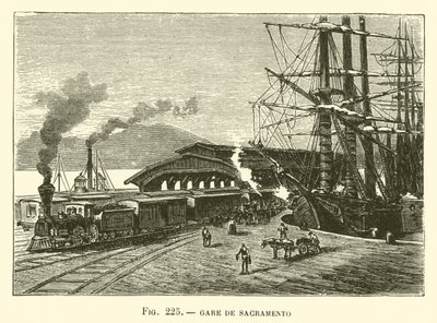 Stazione di Sacramento (incisione) da French School