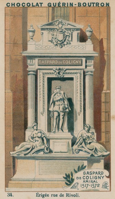 Gaspard de Coligny, Ammiraglio, 1517-1572, eretta rue de Rivoli da French School