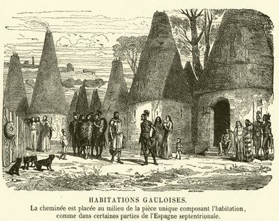 Case galliche (incisione) da French School