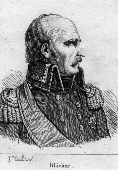 Gebhard Leberecht, Principe Blucher von Wahlstatt (1742-1819), maresciallo prussiano. Incisione del XIX secolo da French School