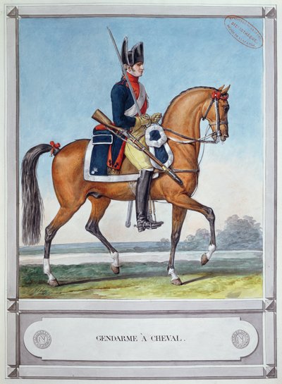 Gendarme a cavallo, c. 1812 da French School