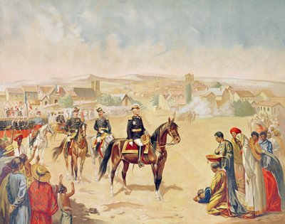Il generale Jacques Achille Duchesne (1837-1918) entra a Tananarive, Madagascar, 1 ottobre 1895 da French School