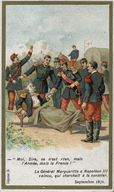 Generale Jean Auguste Margueritte ferito mortalmente durante la Battaglia di Sedan il 2 settembre da French School
