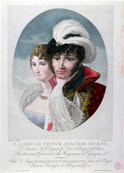 Generale Joachim Murat (c.1767-1815) e sua moglie Caroline Bonaparte (1782-1839) da French School