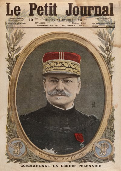 Generale Louis Archinard, illustrazione di copertina da Le Petit Journal, supplemento illustrato, 21 ottobre 1917 da French School