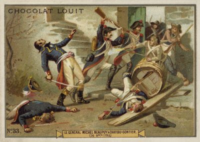 Il generale Michel de Beaupuy ferito a Chateau-Gontier, Insurrezione della Vandea, Rivoluzione Francese, 26 ottobre 1793 da French School