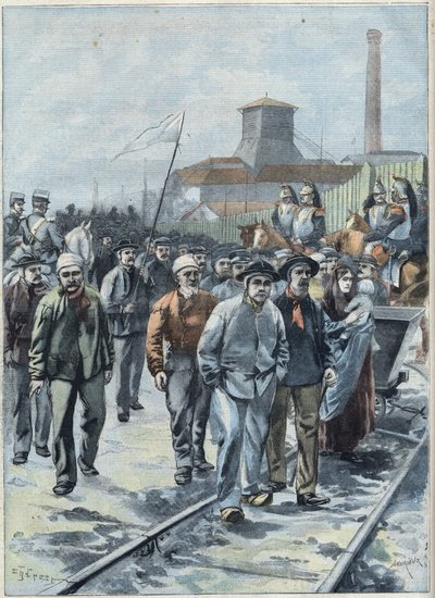 Sciopero generale dei minatori nel nord della Francia, in "Le Petit Parisien" da French School