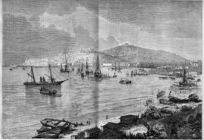 Veduta generale di Gaeta, Italia da French School