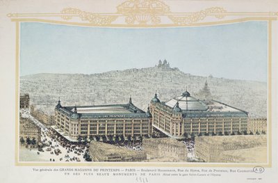 Veduta generale del grande magazzino parigino Printemps, 1911 da French School