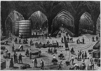 Vista generale delle cantine della Maison de Champagne Mercier a Epernay. da French School