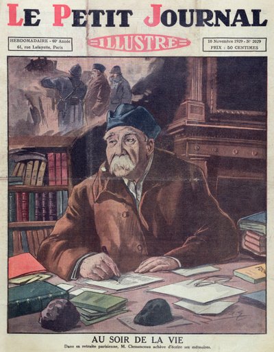 Georges Clemenceau (1841-1929) in vecchiaia, copertina di Le Petit Journal, 10 novembre 1929 da French School