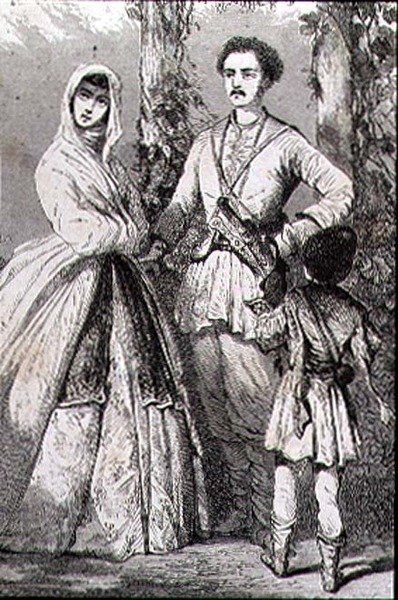 Costumi georgiani negli anni 1860 (incisione) da French School