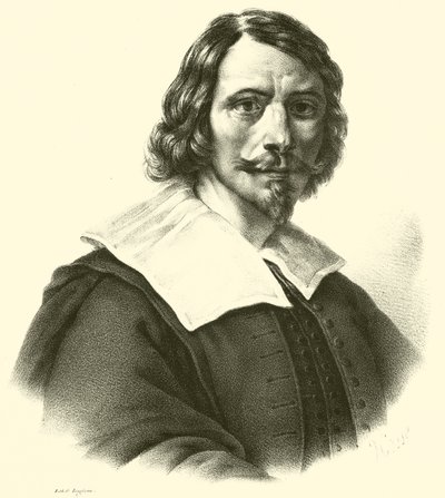 Giovanni Francesco Barbieri, conosciuto come Guercino, o il Guercino, ritratto da French School