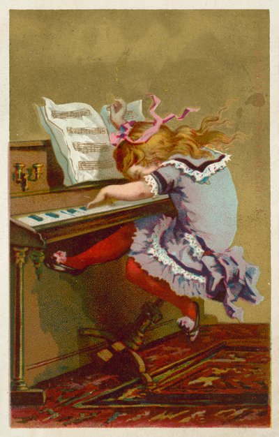 Ragazza che suona il pianoforte da French School