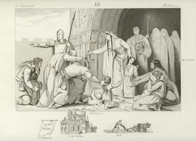 Elemosina ai poveri, regno di Clotario III, re di Neustria e Borgogna, VII secolo da French School