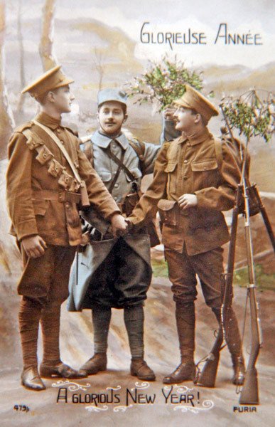 Glorieuse Année - cartolina francese della Prima Guerra Mondiale da French School
