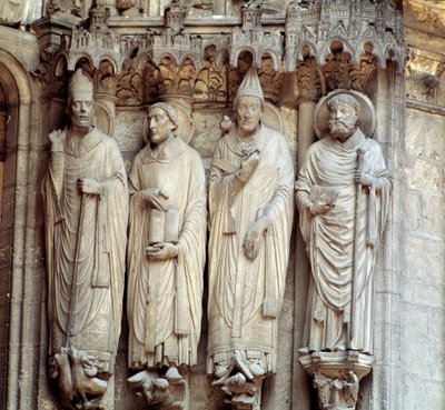 Arte gotica: rappresentazione di San Martino, San Girolamo, San Gregorio I e Sant