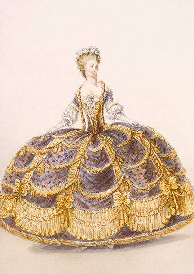 Abito adatto per la presentazione a corte, tavola da Galeries des Modes et Costumes Francais, c.1778-87 da French School
