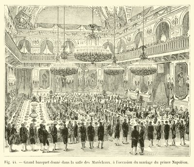 Grande banchetto nella sala dei Marescialli, in occasione del matrimonio del principe Napoleone da French School