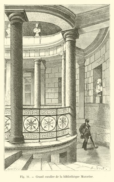 Grande scala della biblioteca Mazarine da French School