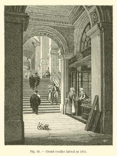 Grande scala laterale nel 1825 da French School