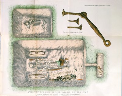Tomba di un capo gallico sepolto sul suo carro, trovata a Chalons-sur-Marne il 10 marzo 1904 da Rene Lemoine da French School