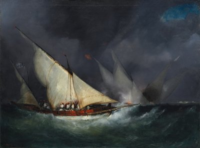 Pirati greci che attaccano una nave turca da French School