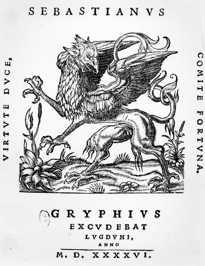 Emblema del tipografo di Sebastianus Gryphius, Lione, 1546 da French School