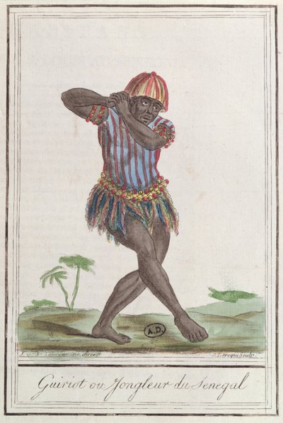 Griot o menestrello del Senegal, 1796 da French School