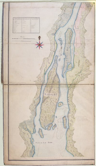 Grosse Isle e parte del Lago Erie, 1796 da French School