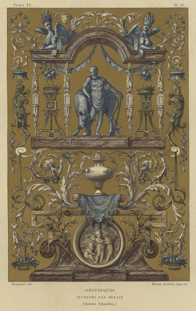Grottesco disegnato da Jean Berain, XVII o XVIII secolo da French School