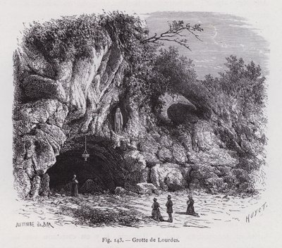 Grotta di Lourdes (incisione) da French School