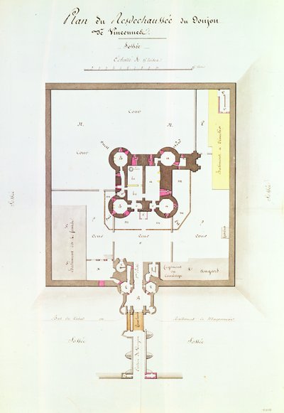 Piano terra per la prigione di Vincennes, 1810 da French School